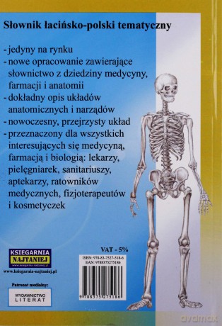 Słownik Łacińsko-Polski Temtyczny Medycyna Anatomia Farmacja [KSIĄŻKA]