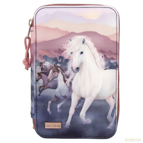 Miss Melody - Triple Pencil Case With Quilting NIGHT HORSES (0412512)