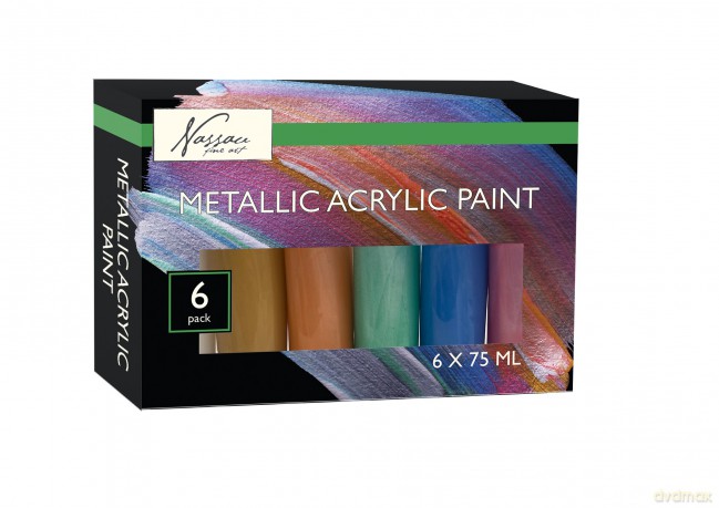 Nassau - Acrylic Metallic Paint 6x75ml - (K-AR0757/GE)