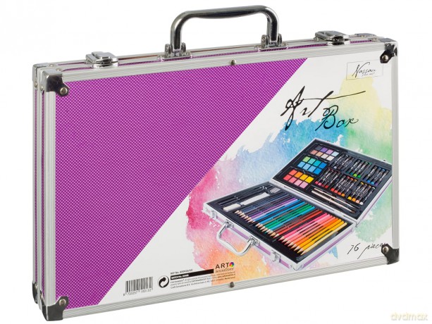 Nassau - Art set 79 pcs in metal box, purple - 36x23cm - (K-AR0926/GE)