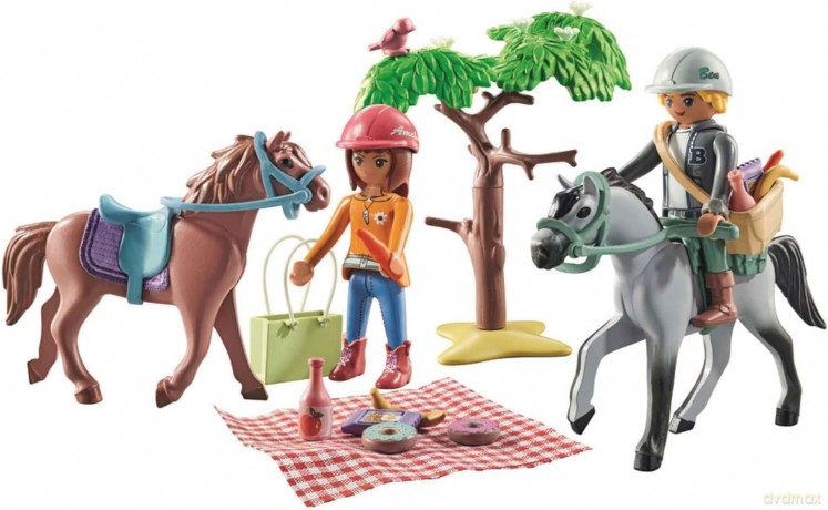 Playmobil - Wycieczka konna na plażę z Amelią i Benem (71470) [FIGURKA]