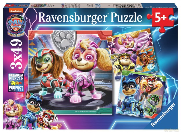 RAVENSBURGER Paw Patrol The Mighty Movie 3x49p - (10105708) [PUZZLE]