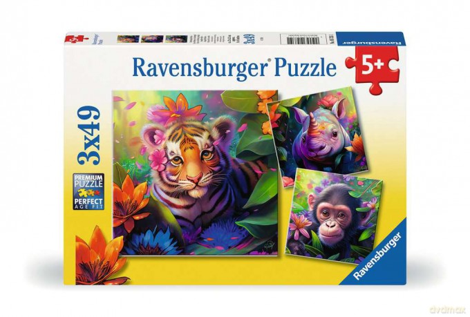RAVENSBURGER Puzzle Jungle Babies 3x49p [PUZZLE]