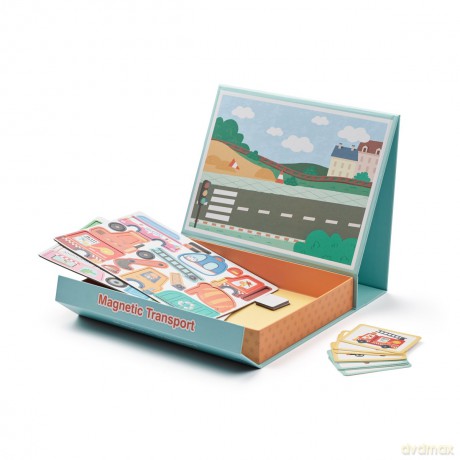 Small Wood - Magnetic Vehicle Set w. Carry Box (L20229)