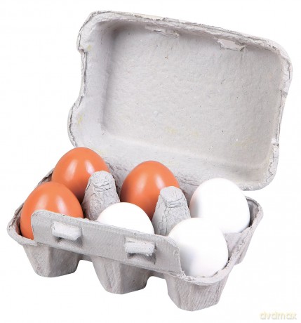 Small Wood - Wooden Eggs 6 pcs (L40028)