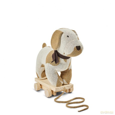 Smallstuff - Pull Along Dog, offwhite/ nature