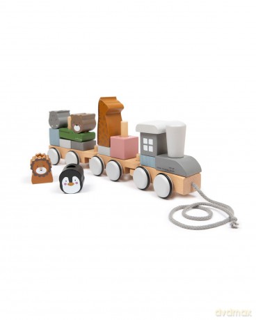 Smallstuff - Stacking Train Wooden - Zoo