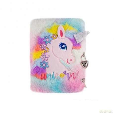 Tinka - Plush Diary with Lock - Unicorn (8-802145)