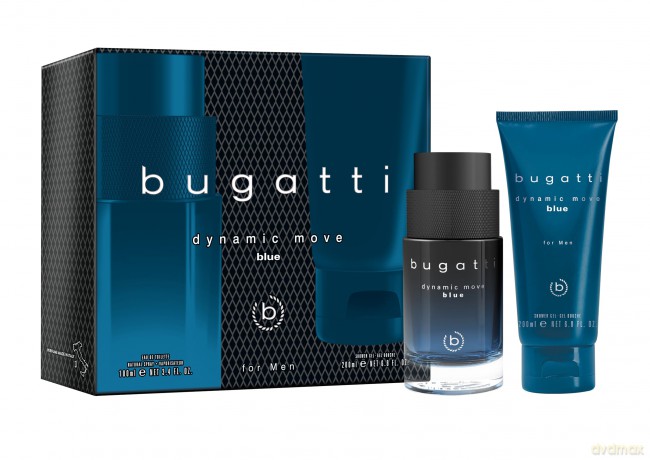 Bugatti Dynamic Move Blue - woda toaletowa 100 ml + sprchový gel 200 ml