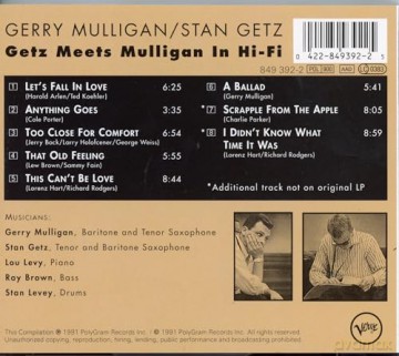 Mulligan/Getz: Getz Meets Mulligan [CD]