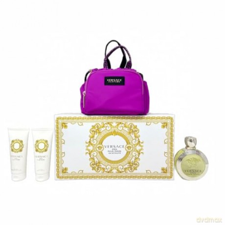 Versace Eros Pour Femme - woda toaletowa 100 ml + sprchový gel 100 ml + tělové mléko 100 ml + kosmetická taštička