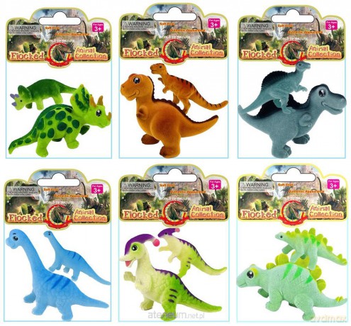 Dinozaury flokowane mama i dziecko MIX [FIGURKA]