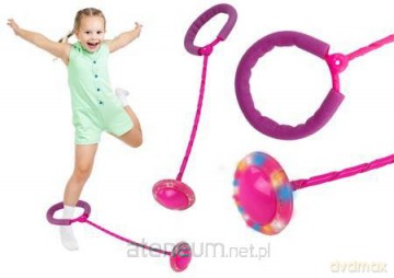 Hula hop skipper na nogę świecący różowy