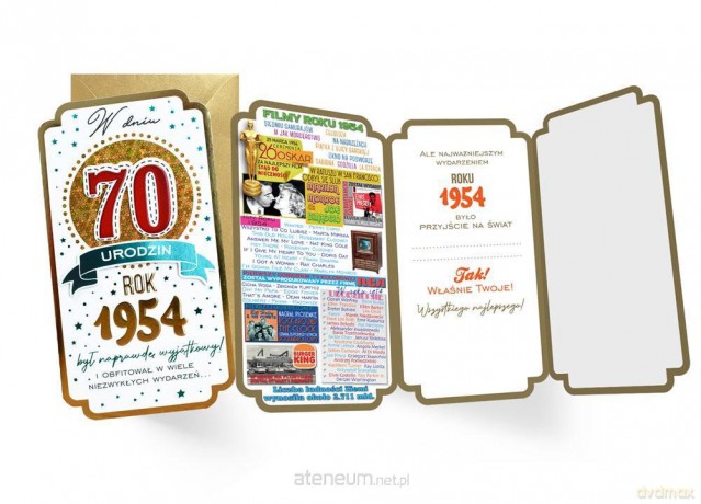Karnet Urodziny 70 roczniki