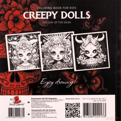 Kolorowanka 160x160 Creepy dolls Upiorne laleczki