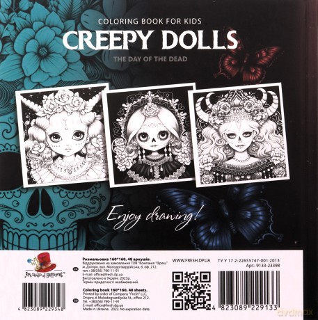 Kolorowanka 160x160 Creepy dolls Upiorne laleczki