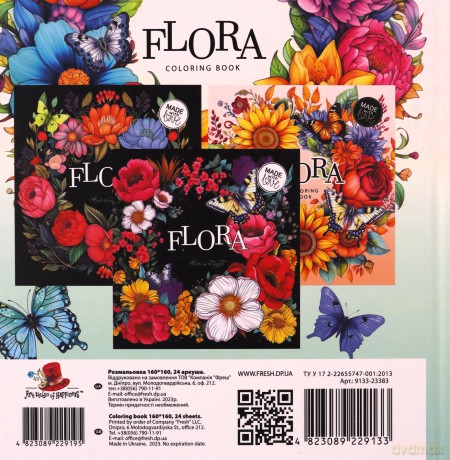 Kolorowanka 160x160 Flora Kwiaty