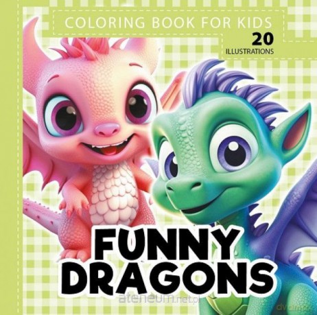 Kolorowanka 160x160 Funny dragons Smoki zielony