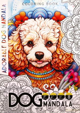 Kolorowanka A4 8 obrazków Dog mandala Psy