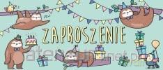 Zaproszenie Leniwiec (5szt)