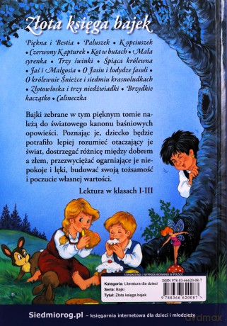 Złota księga bajek - Hans Christian Andersen, Jakub i Wilhelm Grimm, Charles Perrault [KSIĄŻKA]