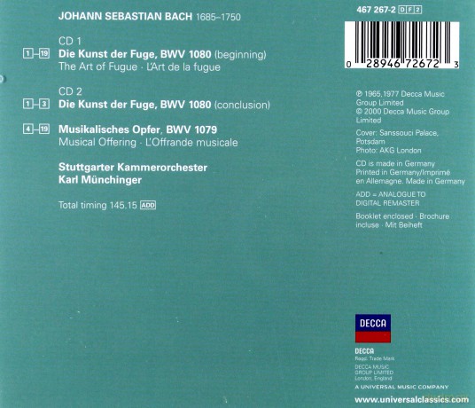 Munchinger: Bach: The Art Of Fuge [2CD]