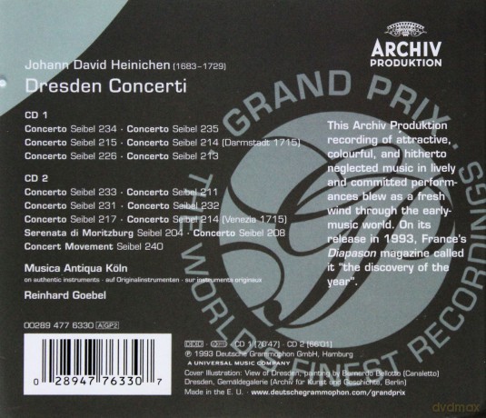 Musica Antiqua Koln: Heinichen:Dresden Concerti - Gramd Prix [2CD]