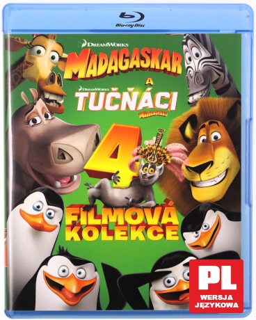 Kolekcja Madagaskar 1-3 / Pingwiny z Madagaskaru [4xBlu-Ray]