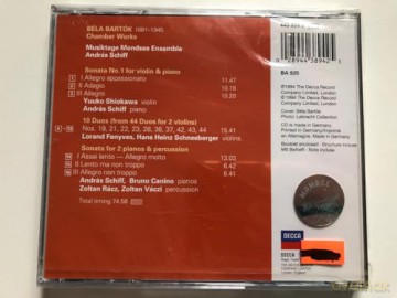 Musiktage Mondsee/Sc: Bartok:Premiere Sonata/Vln Son [CD]