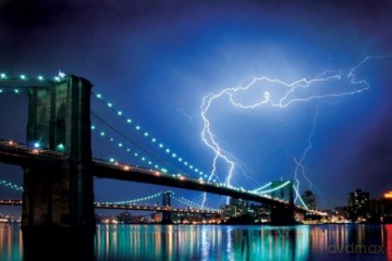 Most Brooklyński (New York, Lightning) [PLAKAT]