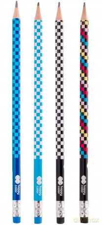 Ołówek trójkątny Skate 2B z gumką Happy Color paczka 24 szt.