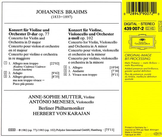 Mutter   Karajan: Brahms:Vln Cto + [CD]