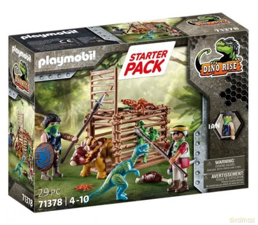 PLAYMOBIL Zestaw z figurkami DINO Rise 71378 Starter Pack Uwolnienie Triceratopsa