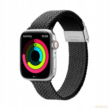 Dux Ducis Strap (Mixture II Version) pasek Apple Watch Ultra, SE, 9, 8, 7, 6, 5, 4, 3, 2, 1 (49, 45, 44, 42 mm) pleciona opaska bransoleta czarny