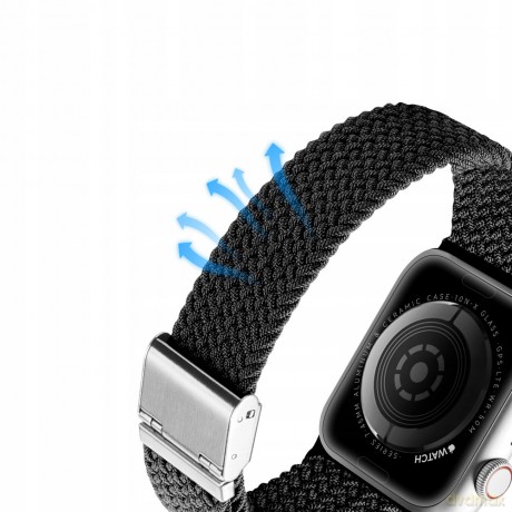 Dux Ducis Strap (Mixture II Version) pasek Apple Watch Ultra, SE, 9, 8, 7, 6, 5, 4, 3, 2, 1 (49, 45, 44, 42 mm) pleciona opaska bransoleta czarny