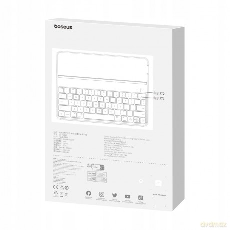 Etui Baseus Brilliance Series na iPad Air 4/5 10.9'' iPad Pro 11'' (2018/2020/2021/2022) + kabel USB-C - czarne