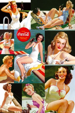 Coca Cola Girl Collage Colour [PLAKAT]