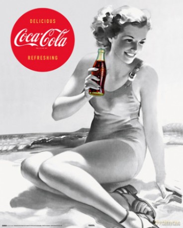 Coca-Cola - Kobieta Na Plaży [PLAKAT]