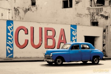 Cuba - Niebieski Samochód [PLAKAT]