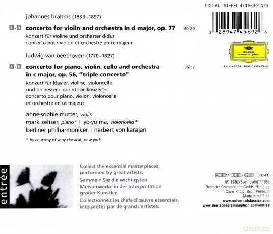 Mutter,Yo-Yo Ma, Karajan: Beethoven Ctos [CD]