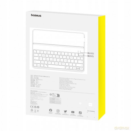 Etui z klawiaturą Baseus Brilliance Series na iPad 10.9'' 2022 (10 gen.) + kabel USB-C - czarne