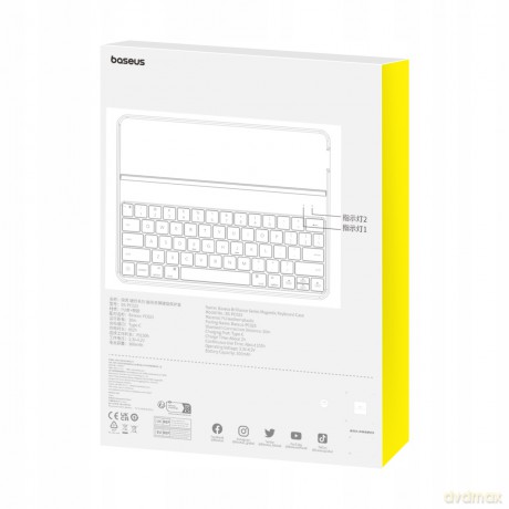 Etui z klawiaturą Baseus Brilliance Series na iPad mini 8.3'' (6 gen.) + kabel USB-C - czarne