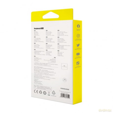 Kabel wysuwany Baseus Free2Draw Mini USB-C - USB-C 100W 1m - fioletowy