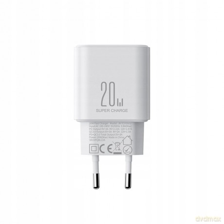 Ładowarka EU Joyroom JR-TCF05 20W USB-A USB-C + kabel USB-C - biała