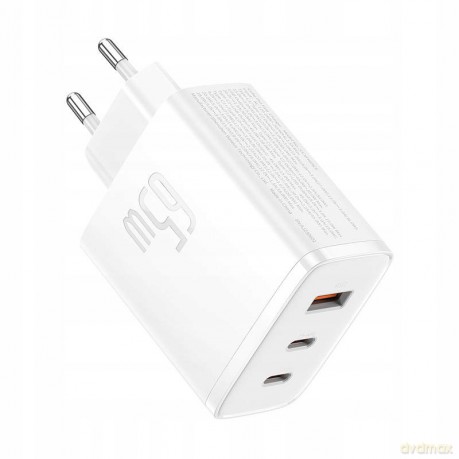 Ładowarka GaN Baseus Cube Pro 65W 2x USB-C USB-A - biała