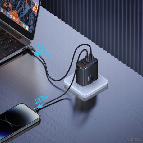Ładowarka GaN Baseus Cube Pro 65W 2x USB-C USB-A - czarna
