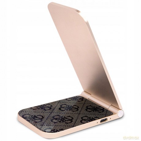 Ładowarka indukcyjna Guess 4G Pattern MagSafe składana 2w1 15W - brązowa