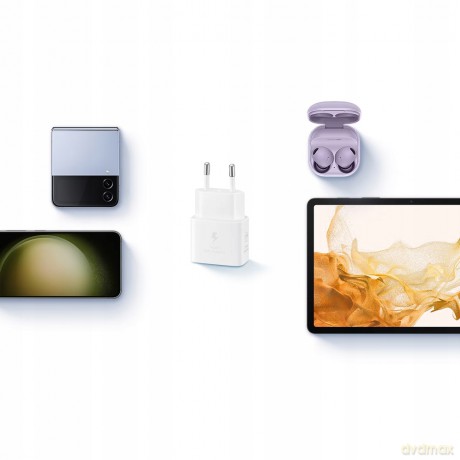 Ładowarka sieciowa GaN Samsung EP-T2510NWEGEU 25W SFC USB-C - biała