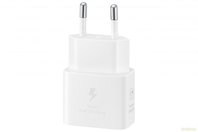 Ładowarka sieciowa GaN Samsung EP-T2510XWEGEU 25W SFC z kablem USB-C - biała