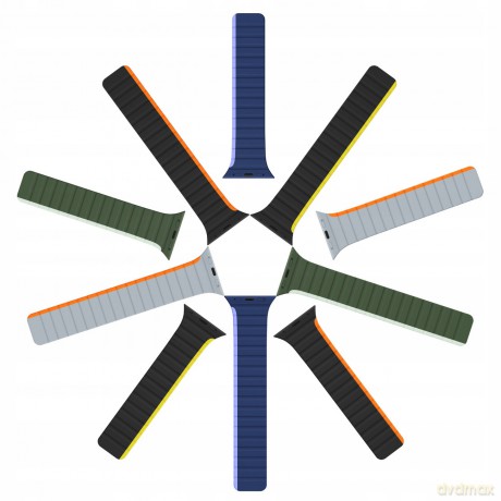Magnetyczny pasek Apple Watch Ultra, SE, 9, 8, 7, 6, 5, 4, 3, 2, 1 (49, 45, 44, 42 mm) Dux Ducis Strap (LD Version) - czarno-pomarańczowy
